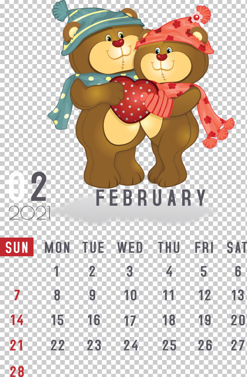 February 2021 Printable Calendar February Calendar 2021 Calendar PNG, Clipart, 2021 Calendar, Bears, Care Bears, Cuteness, Giant Panda Free PNG Download