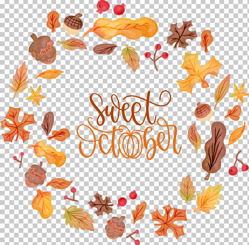 Sweet October October Autumn PNG, Clipart, Autumn, Calligraphy, Fall, Lettering, October Free PNG Download