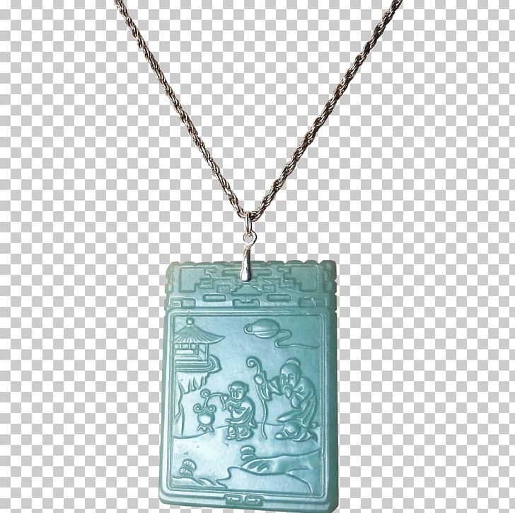 Locket Necklace Turquoise Silver Chain PNG, Clipart, Bail, Chain, Fashion, Grandfather, Jade Free PNG Download