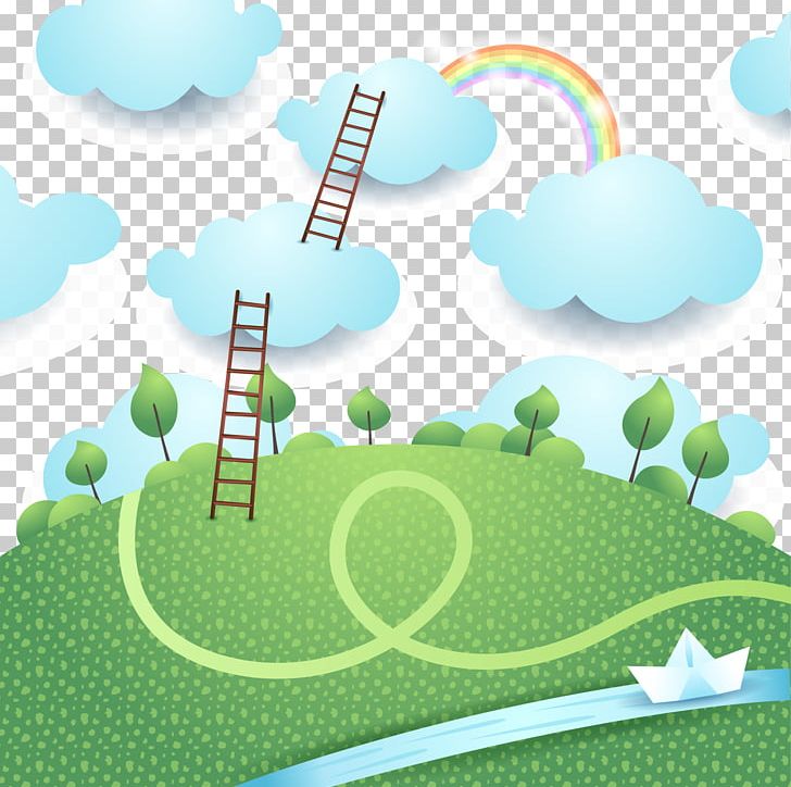 Landscape Stock Photography Illustration PNG, Clipart, Blue Sky, Book Ladder, Cartoon Ladder, Clouds, Computer Wallpaper Free PNG Download