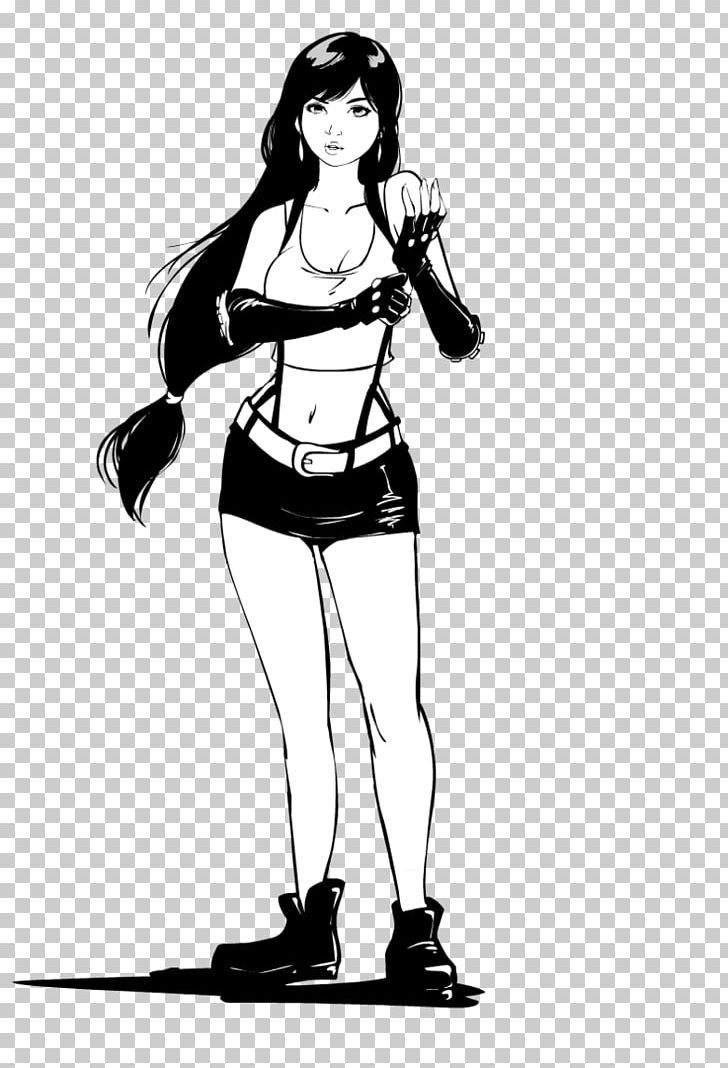 Tifa Lockhart Final Fantasy VII Sephiroth Black And White Coloring Book PNG, Clipart, Arm, Art, Audio, Black And White, Cartoon Free PNG Download