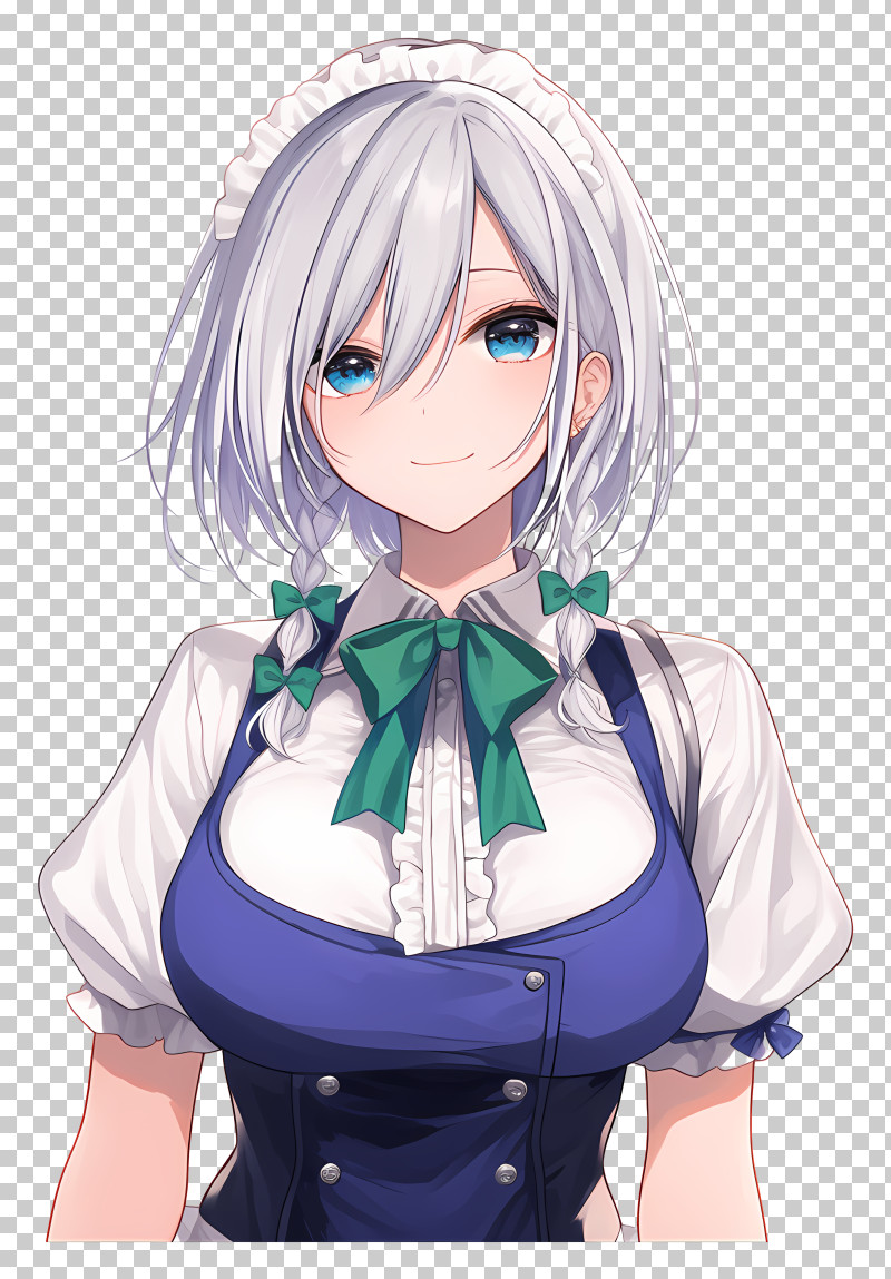 Cute Anime Anime Maid With Blue Dress PNG, Clipart, Anime,
