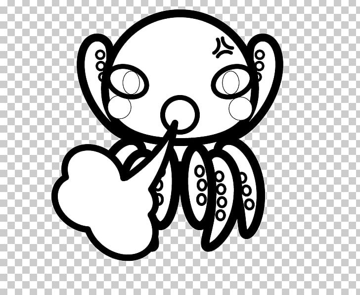 Black And White Octopus Monochrome Painting PNG, Clipart, Animal, Artwork, Black, Black And White, Cartoon Free PNG Download