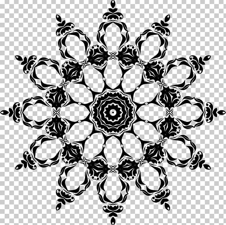Black And White Floral Design Visual Arts PNG, Clipart, Art, Black, Black And White, Circle, Decorative Arts Free PNG Download