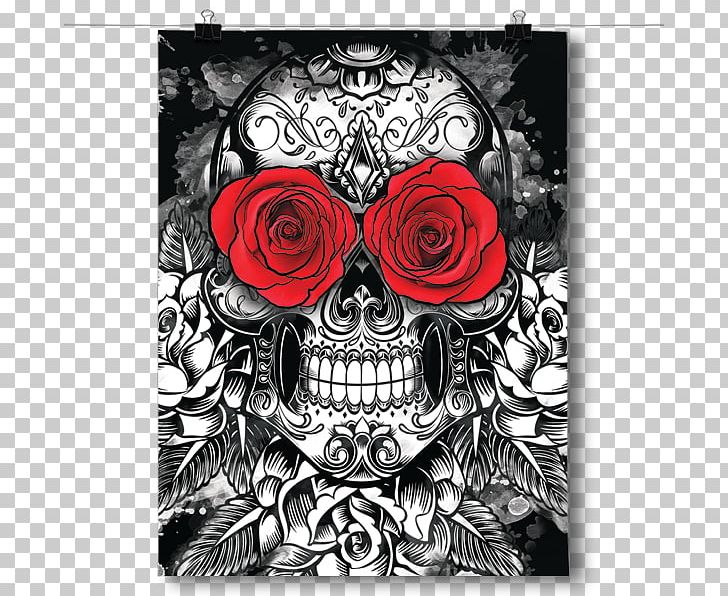 Calavera Skull Poster PNG, Clipart, Art, Black And White, Bone, Calavera, Canvas Print Free PNG Download