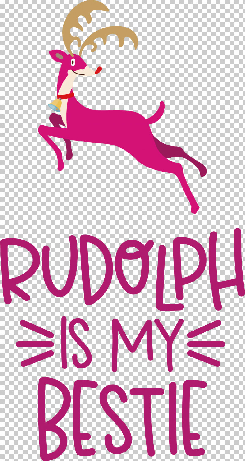 Rudolph Is My Bestie Rudolph Deer PNG, Clipart, Behavior, Christmas, Deer, Happiness, Line Free PNG Download