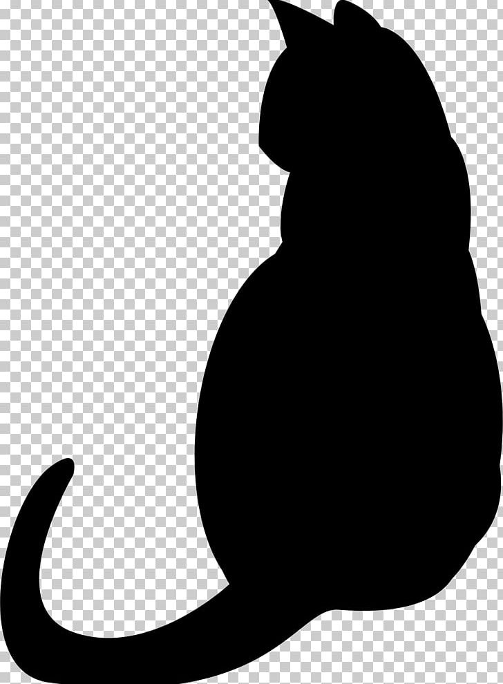 Black Cat Silhouette Kitten PNG, Clipart, Animals, Black, Black And White, Black Cat, Carnivoran Free PNG Download