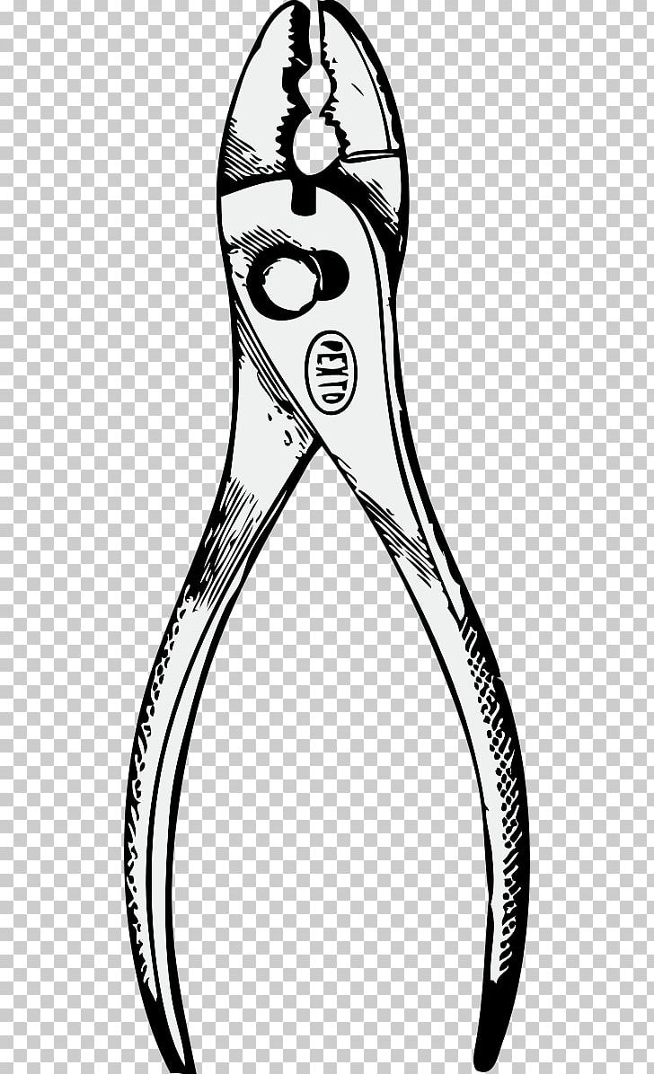 Slip Joint Pliers Needle-nose Pliers PNG, Clipart, Area, Black And White, Diagonal Pliers, Line, Line Art Free PNG Download