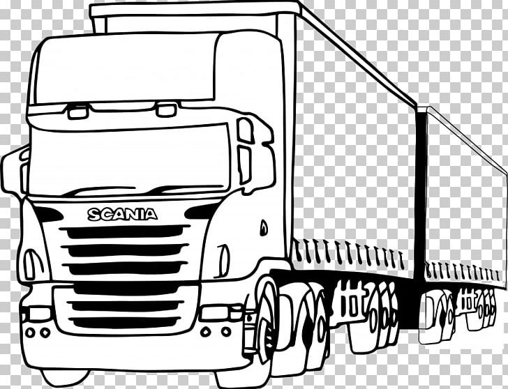 Scania AB Pickup Truck Car Coloring Book PNG, Clipart, Automotive Design, Black And White, Brand, Cars, Compact Car Free PNG Download