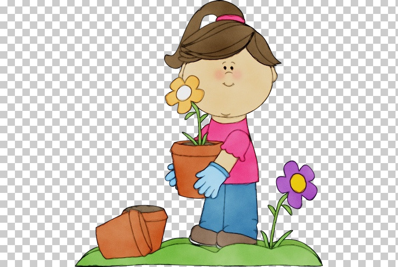 Cartoon Child Sharing Play Toddler PNG, Clipart, Cartoon, Child, Flowerpot, Paint, Plant Free PNG Download