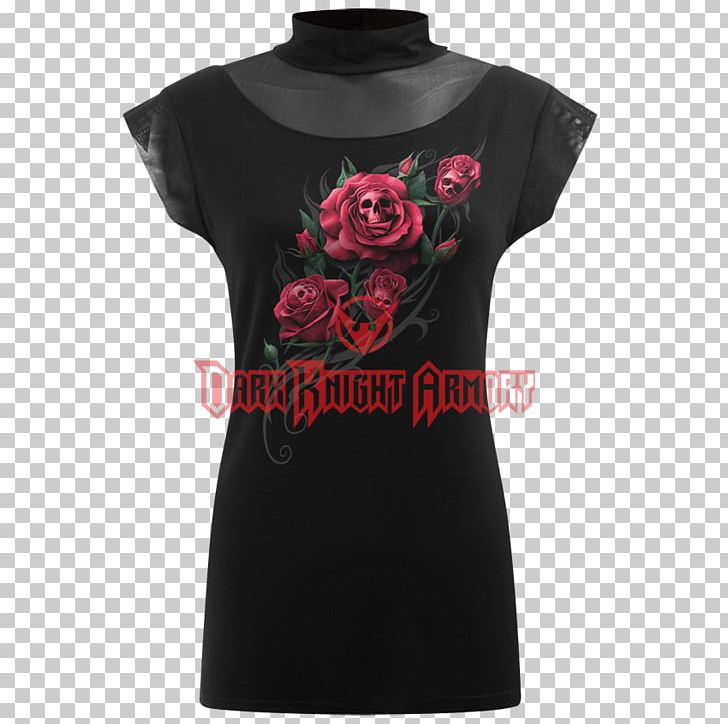 T-shirt Top Polo Neck Sleeve Clothing PNG, Clipart, Clothing, Day Of The Dead, Death, Death Rose, Fashion Free PNG Download