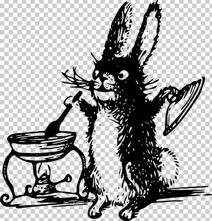 European Rabbit Cooking PNG, Clipart, Baking, Black And White, Carnivoran, Cartoon, Cat Free PNG Download