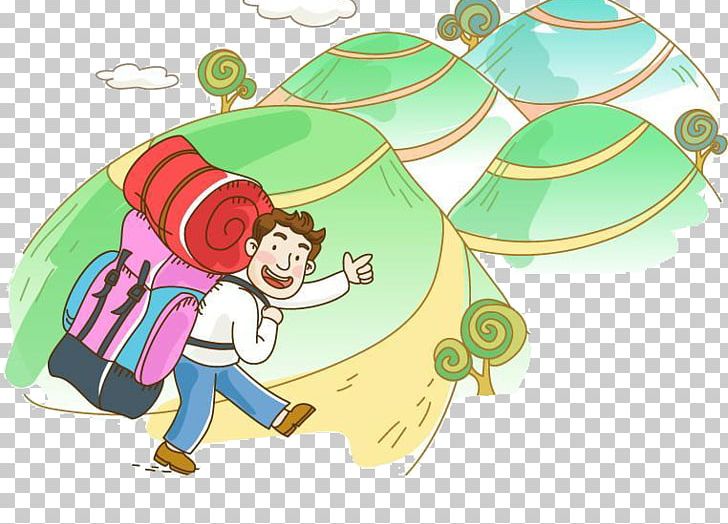 Mountaineering Cartoon Backpacking Tourism PNG, Clipart, Area, Art, Backpack, Backpacker, Backpacking Free PNG Download