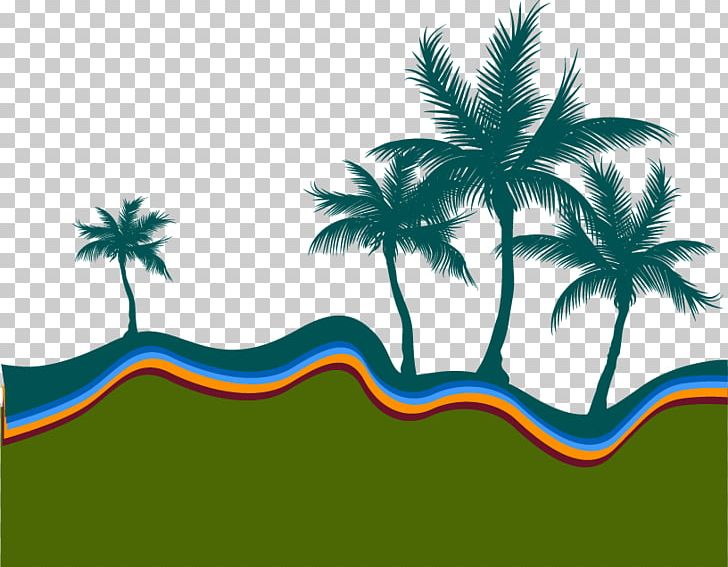 Beach Silhouette Arecaceae Illustration PNG, Clipart, Arecales, Beach, Beach Vector, Cartoon, Cdr Free PNG Download