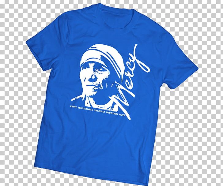 Blessed Mother Teresa Printed T-shirt PNG, Clipart, Active Shirt, Blessed Mother Teresa, Blue, Brand, Catholicism Free PNG Download