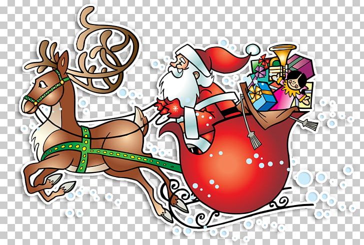 Reindeer Santa Claus Village Père Noël Christmas PNG, Clipart,  Free PNG Download