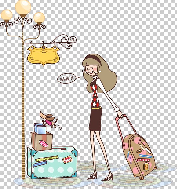 Suitcase Computer Icons Travel Woman PNG, Clipart, Baggage, Cartoon, Clothing, Computer Icons, Drawing Free PNG Download