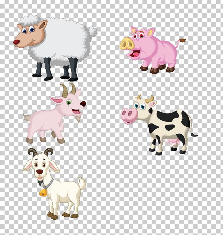 Sheep Domestic Pig Cattle Drawing PNG, Clipart, Animals, Animation, Carnivoran, Cartoon, Cartoon Character Free PNG Download