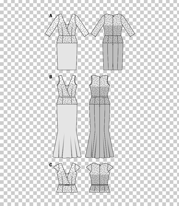 Dress Pattern Burda Style Clothing Fashion PNG, Clipart, Angle, Arm, Artwork, Black And White, Burda Style Free PNG Download