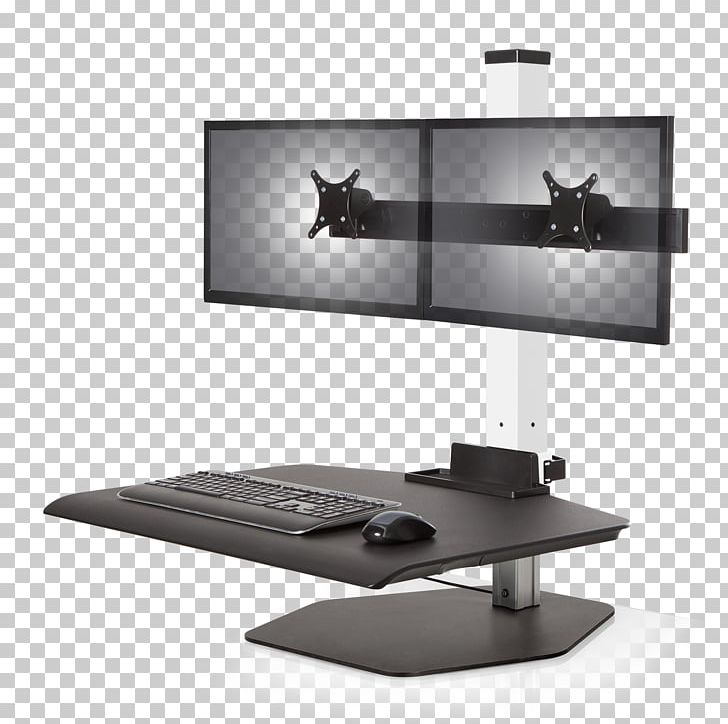 Sit-stand Desk Multi-monitor Standing Desk Hewlett-Packard Monitor Mount PNG, Clipart, Angle, Brands, Computer Desk, Computer Monitor, Computer Monitor Accessory Free PNG Download
