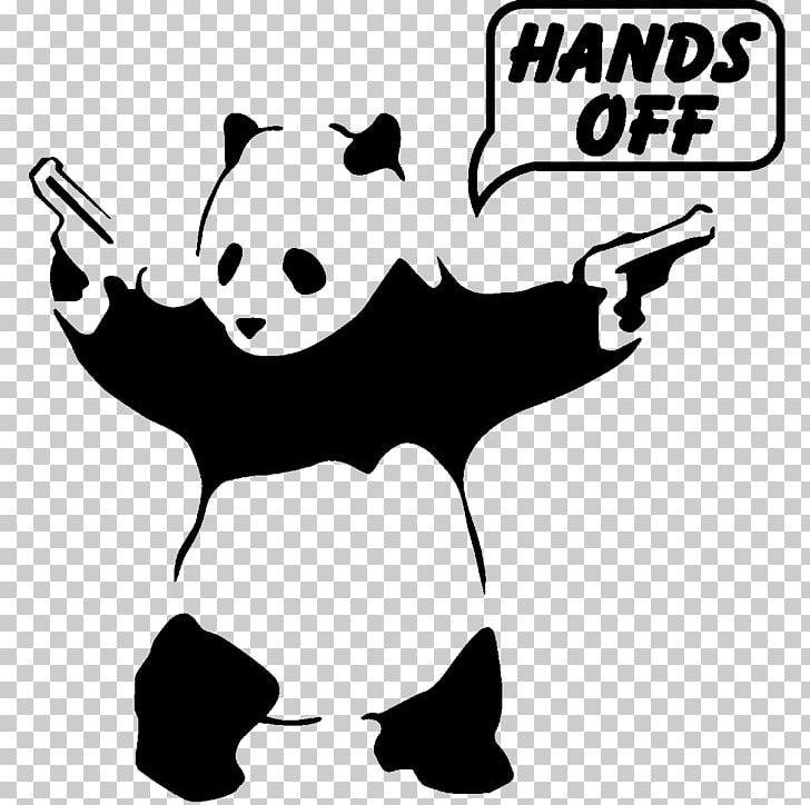 Giant Panda Graffiti Art Printmaking Canvas PNG, Clipart, Artwork, Banksy, Black, Black And White, Canvas Print Free PNG Download