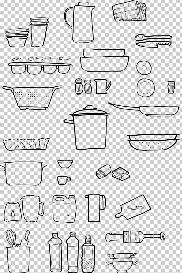 Drawing Kitchen Utensil Paper Cookware PNG, Clipart, Angle, Area, Auto Part, Black And White, Cookware Free PNG Download