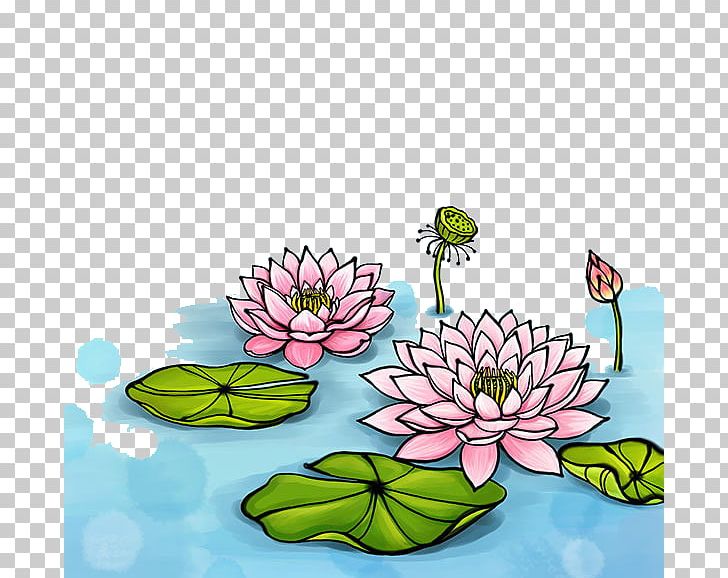 Nelumbo Nucifera Watercolor Painting Illustration PNG, Clipart, Aquatic Plant, Cartoon, Flower, Flower Arranging, Gongbi Free PNG Download