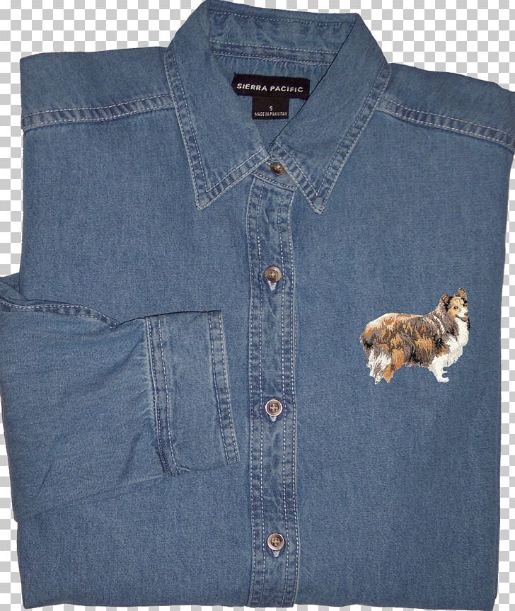 Sleeve Denim Shirt Golden Retriever Labrador Retriever PNG, Clipart, Blue, Button, Clothing, Cotton, Denim Free PNG Download