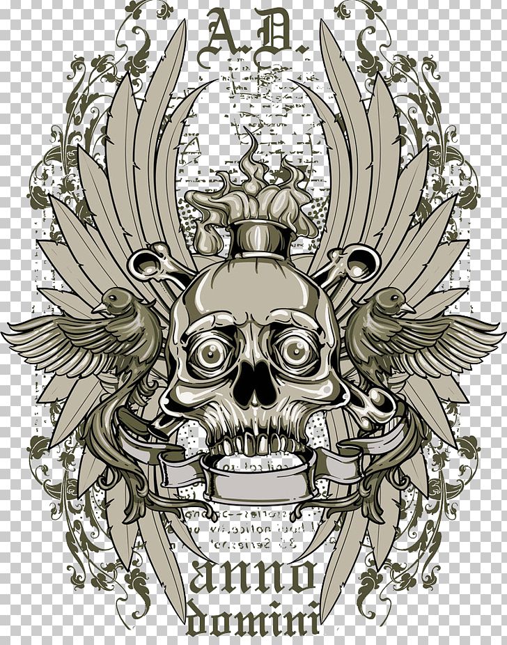 Skull Euclidean Stock Illustration Illustration PNG, Clipart, Art, Black And White, Bone, Decorative Patterns, Design Free PNG Download