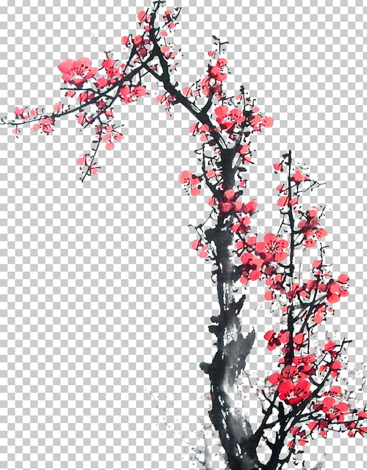 Ink Wash Painting Chinese Painting Plum Blossom Shan Shui PNG, Clipart, Art, Blossom, Branch, Cherry Blossom, Chimonanthus Praecox Free PNG Download