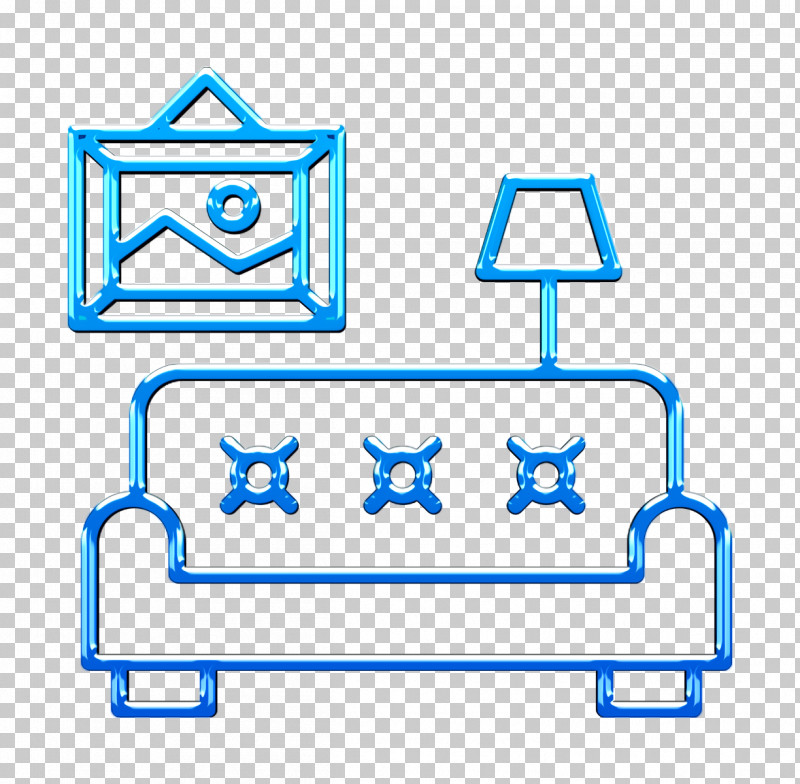 Sofa Icon Living Room Icon Interiors Icon PNG, Clipart, Blue, Electric Blue, Interiors Icon, Line, Line Art Free PNG Download