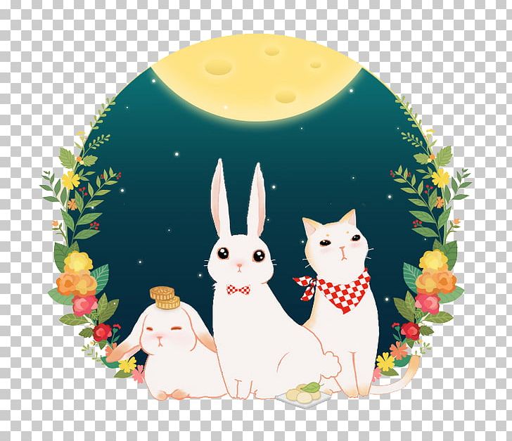 Mooncake Mid-Autumn Festival Moon Rabbit Change Illustration PNG, Clipart, Animals, Bugs Bunny, Bunny, Bunny Ears, Cartoon Free PNG Download