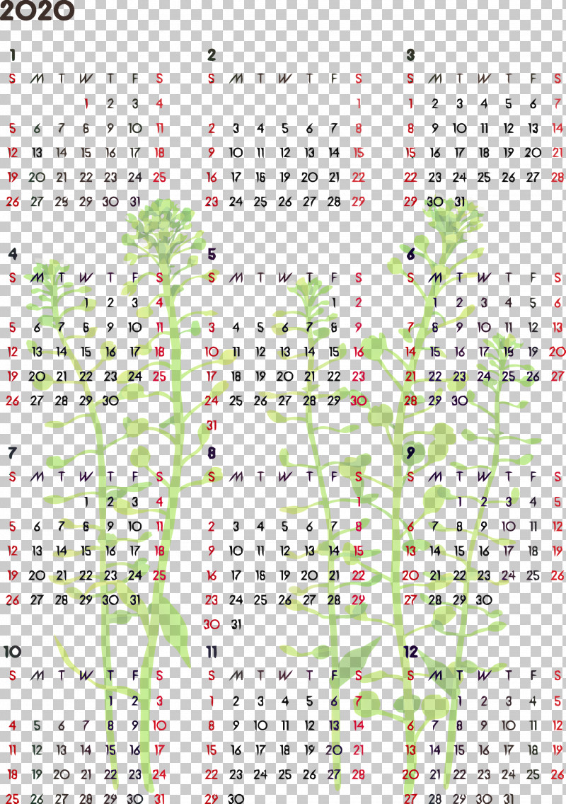 2020 Yearly Calendar Printable 2020 Yearly Calendar Year 2020 Calendar PNG, Clipart, 2020 Calendar, 2020 Yearly Calendar, Green, Line, Printable 2020 Yearly Calendar Free PNG Download
