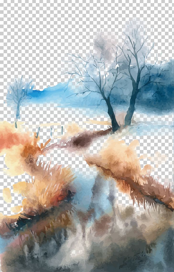 Watercolor Painting Landscape PNG
