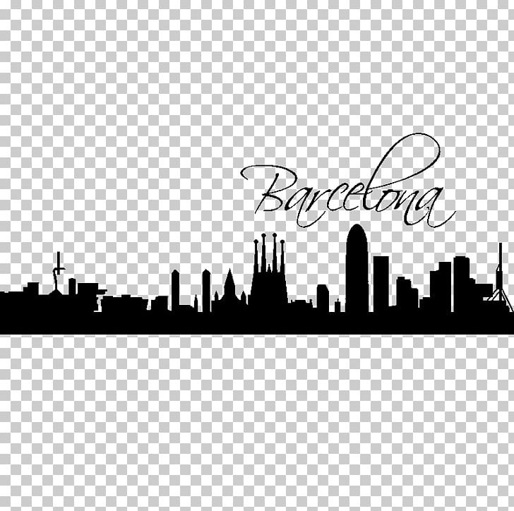 Barcelona Skyline Wall Decal Poster PNG, Clipart, Animals, Barcelona, Barcelona Skyline, Black And White, Brand Free PNG Download