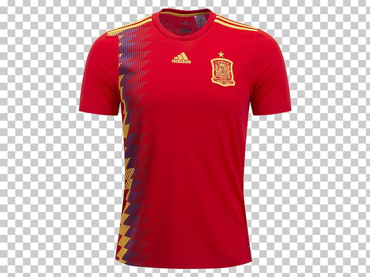 2018 World Cup Spain National Football Team T-shirt FIFA World Cup 2018 Opening Ceremony Live Performances PNG, Clipart, 2018, 2018 World Cup, Active Shirt, Adidas, Andres Iniesta Free PNG Download