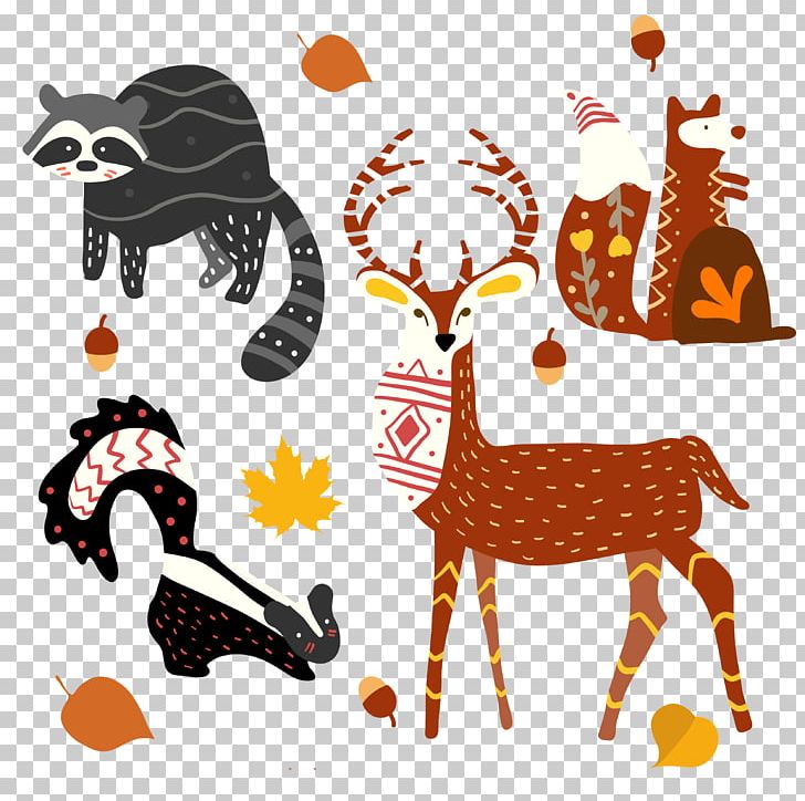 Reindeer Skunk Euclidean Animal PNG, Clipart, Animation, Anime Character, Anime Girl, Autumn, Autumn Leaves Free PNG Download