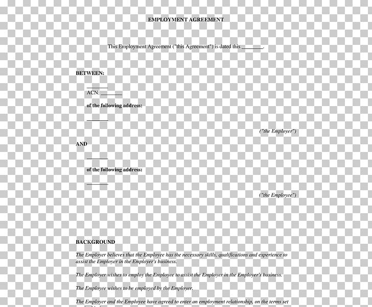 Template Employment Contract Microsoft Word PNG, Clipart, Angle, Area, Black And White, Brand, Contract Free PNG Download