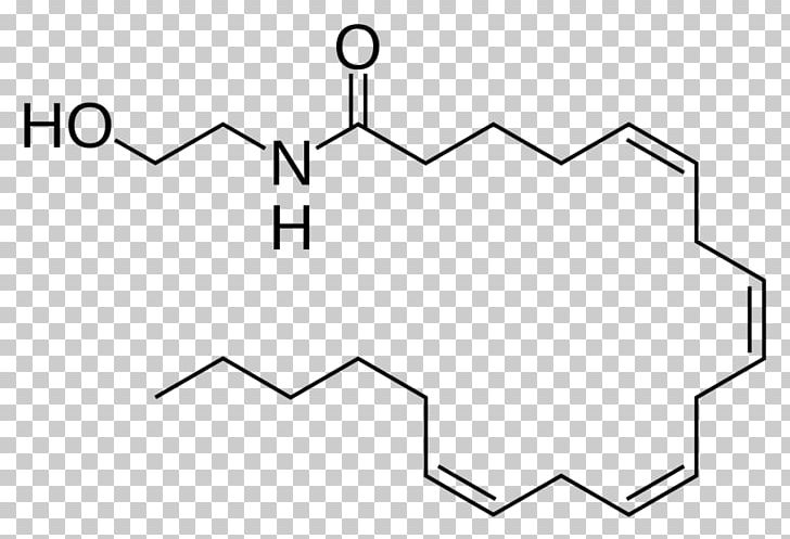 Anandamide Tetrahydrocannabinol Endocannabinoid System Cannabinoid Receptor PNG, Clipart, Anandamide, Angle, Area, Black And White, Cannabinoid Free PNG Download