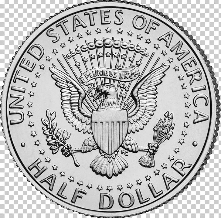 Kennedy Half Dollar Dollar Coin United States Dollar PNG, Clipart, Black And White, Brand, Circle, Coi, Coin Free PNG Download