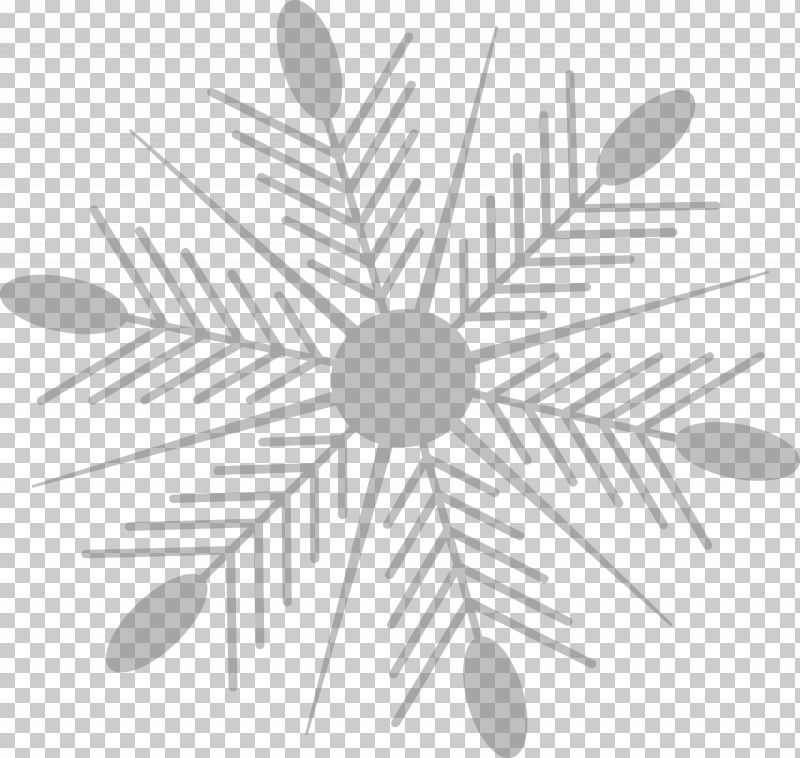 Snowflake Winter PNG, Clipart, Blackandwhite, Branch, Circle, Leaf, Line Free PNG Download
