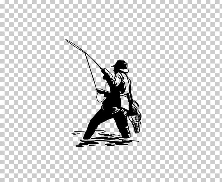 Fly Fishing Wall Decal Sticker PNG, Clipart, Arm, Art, Baseball Equipment, Bass, Black Free PNG Download