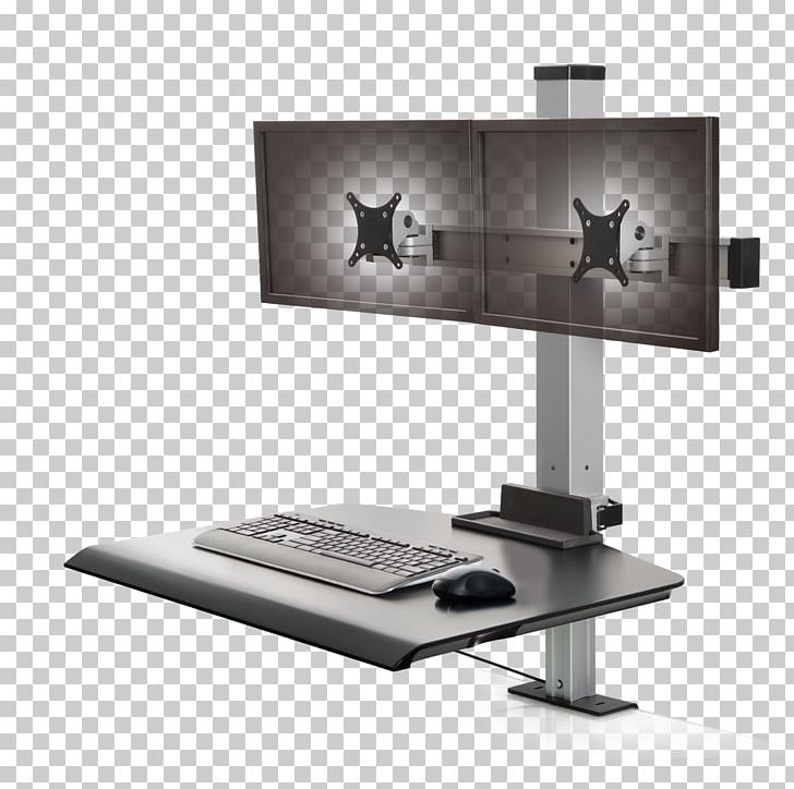 Computer Keyboard Sit-stand Desk Standing Desk Multi-monitor PNG, Clipart, Angle, Computer, Computer Keyboard, Computer Monitor, Computer Monitor Accessory Free PNG Download
