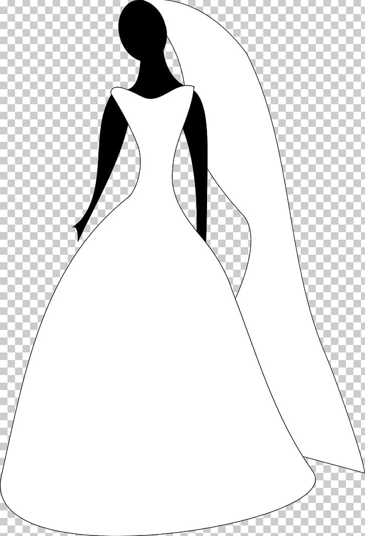 Gown Silhouette Line Art White PNG, Clipart, Animals, Arm, Artwork, Black, Black And White Free PNG Download