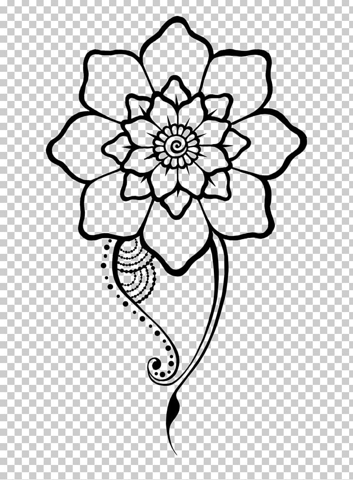 Flower Henna Mehndi PNG, Clipart, Art, Artwork, Black, Black And White, Bud Free PNG Download