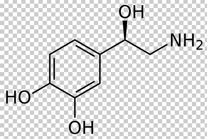 Norepinephrine Catecholamine Adrenaline Chemical Structure Neurotransmitter PNG, Clipart, Adrenaline, Angle, Area, Black, Black And White Free PNG Download