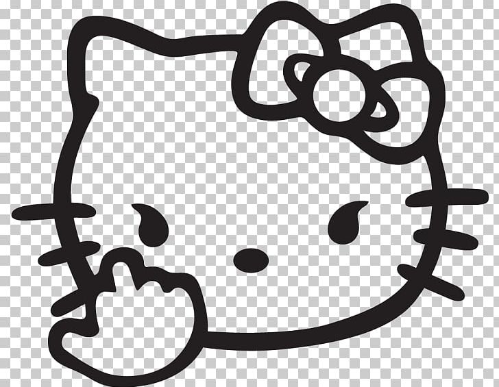 Hello Kitty Wall Decal Bumper Sticker Png Clipart Black And White Bumper Sticker Car Cat Circle