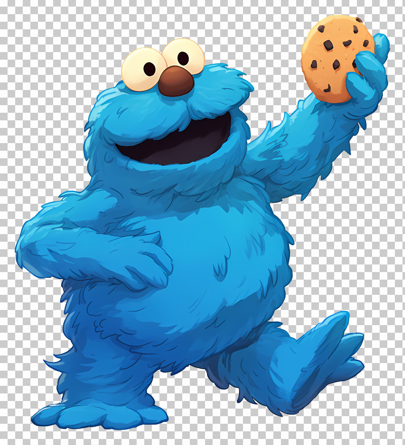 Cookie Monster Blue Cookie Monster Holding A Cookie PNG, Clipart