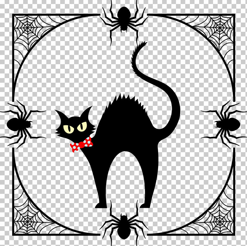 Halloween PNG, Clipart, Black And White, Black Cat, Cat, Catlike, Flower Free PNG Download