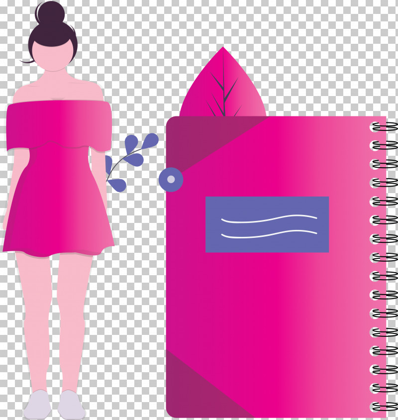 Notebook Girl PNG, Clipart, Girl, Magenta, Notebook, Pink Free PNG Download
